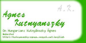 agnes kutnyanszky business card