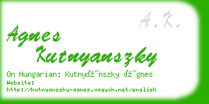 agnes kutnyanszky business card